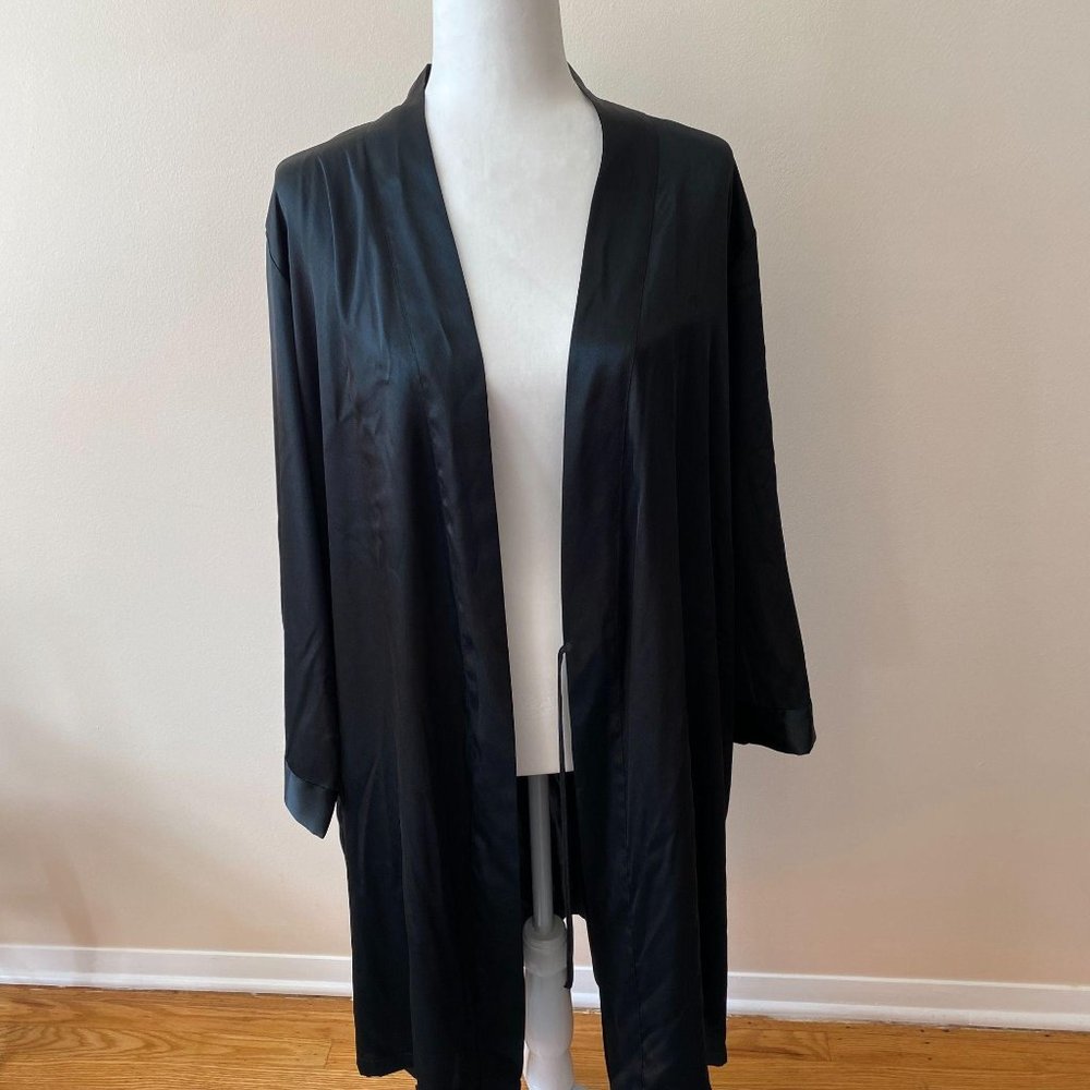 Morgan Taylor Intimates Black Robe Kimono Womens S